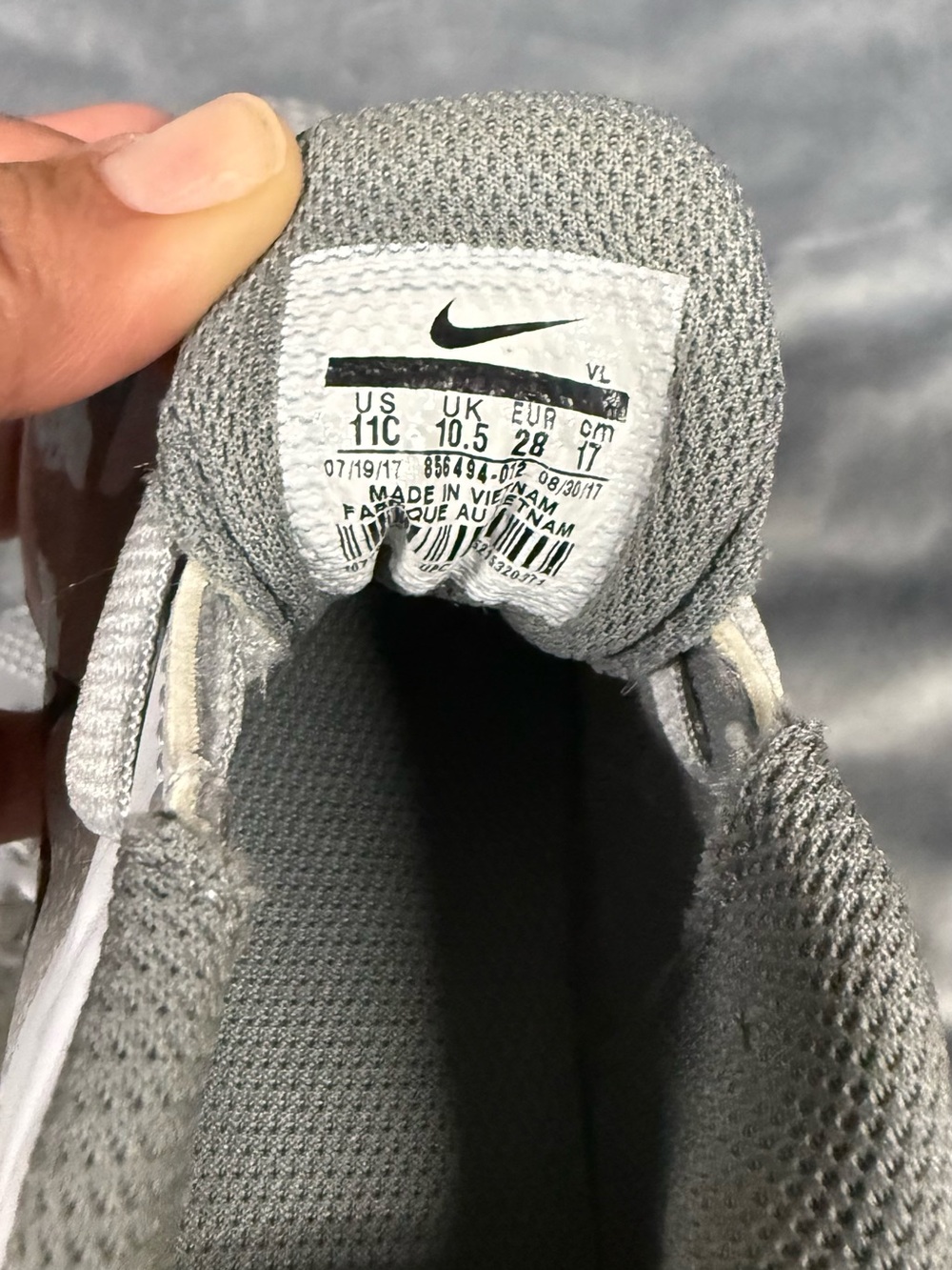 Nike Kids Gray, White & Black Athletic Sneakers - Picture 5 of 5